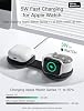 Cargador inalámbrico magnético 2 en 1, estación de carga de viaje Qi2 25W de carga rápida compatible con MagSafe para iPhone Air/17/16/15/14/13/12, 5W para Apple Watch, AirPods 4/3/2/Pro con adaptador de 30W (Negro) 6