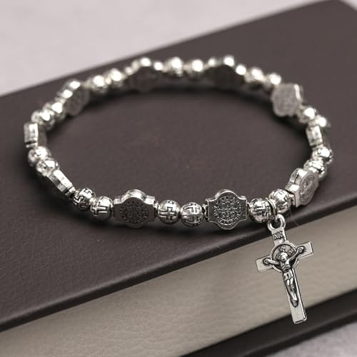 シルバークロスリンクブレスレット 絶妙なクロスブレスレット 調節可能