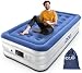 iDOO Colchón Hinchable Sencillo, Cama Hinchable con Bomba Eléctrica y Almohada, 3 Minutos Rápido Inflado/desinflado, Colchón de Aire Ideal para el Hogar y de Acampada,188x99x46cm, Peso máximo: 250kg
