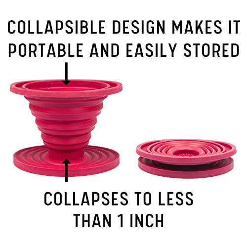 Kuissential Slickdrip Pour Over Coffee Dripper -Collapsible, Reusable Silicone Coffee Filter Cone- Manual Coffee Brew Maker-Makes One To Two Cups Of Strong Brew-Great For Hiking, Camping, Home, Office #TOP2