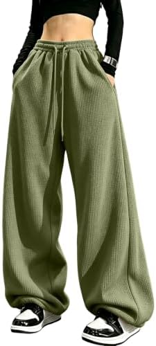 Pedidos Recientes,Barrel Sweatpants for Women Men Baggy Wide Leg Drawstring Pants