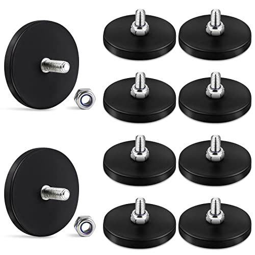 Learay Rubber Coated Magnets, 31LBS Neodymium Magnet Base, 10 Pack