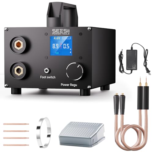Image of Seesii Dual Farad Spot Welder, 250 Gears Adjustable 3000F Capacitor Battery Spot Welder with 1.8