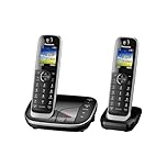 Panasonic KX-TGJ422EB Landline Phone Cordless, House phones, Automated Call Blocker, Answer machine, Colour Display, Twin Handset - Black