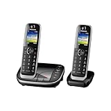Panasonic KX-TGJ422EB Landline Phone Cordless, House phones, Automated Call Blocker, Answer machine, Colour Display, Twin Handset - Black