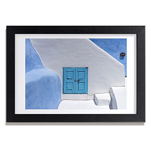 Tulup Imagen Impresión Pintura 30x20cm MDF Marco Cuadro Decoración de Pared Impresiones Póster Salón Cocina - Santorini, Grecia