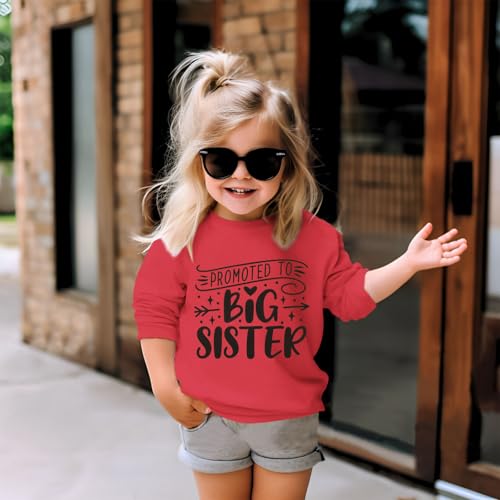Promoted to Big Sister Sweatshirts Toddler Baby Girl Announcement Big Sis Pullover Crewneck Shirts Fall Tops Clothes2