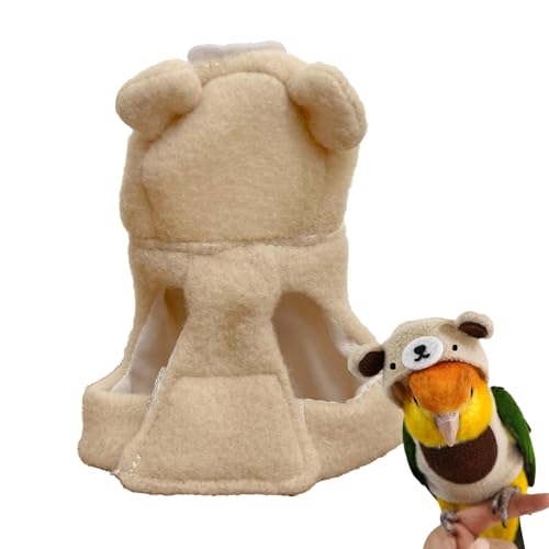 Harnais pour oiseaux calopsitte avec costume ours et cape chaude