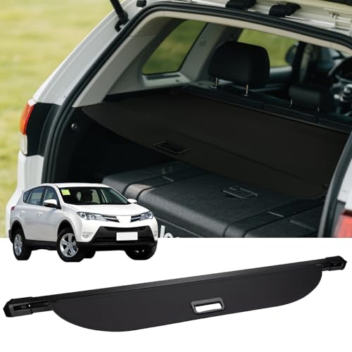 FARBIN Trunk Cargo Cover for Toyota RAV4 2013 2014 2015 2016 2017 2018, Retractable Trunk Cover Waterproof Security Shield Privacy Shade (for 2013-2018 Toyota RAV4 Canvas New)