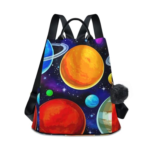 Sac à dos femme motif planètes espace idéal pour fac et voyage
