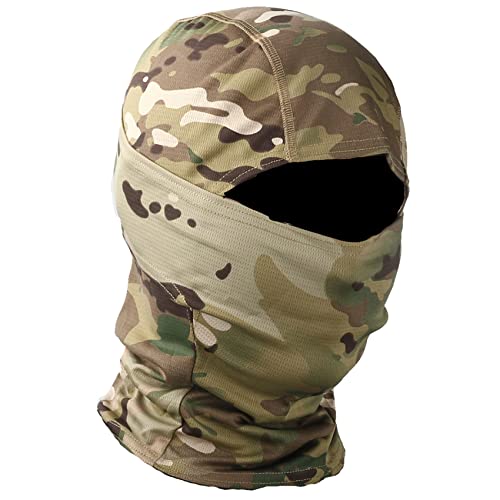 FOXBI Camo Cagoule Capuche Chapeau pour Hommes Un Trou Masque Facial Militaire Cache Cou Respirant Chasse Casque Tactique Chapeaux pour Le Sport,Scorpion Magique Cover