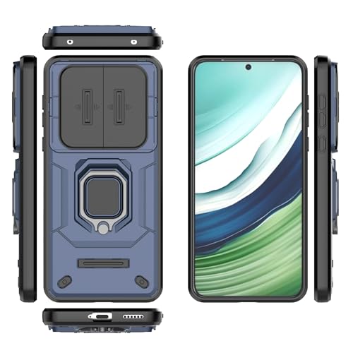 Coque Huawei Mate 60 anti-poussière bleue avec support pour sécuriser l'appareil photo