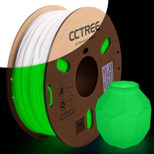 CCTREE Glow in the Dark PETG Filament 1.75mm,1kg Spool(2.2lbs), Glow Green