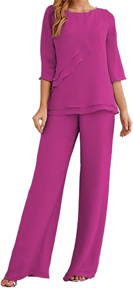 Mother of The Bride Pants Suit for Wedding 2 PC Womens Formal Evening Dressy Pant Suit Flattering Fit