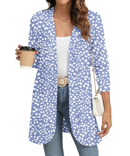 Image of YSYOKOW Cardigan Sweaters for Women Long Sleeve Open Front with Pockets | Long Cardigans for Women Lightweight Soft Casual Dressy Loose Fit Cardigan Sweater with Pockets for Work and Office