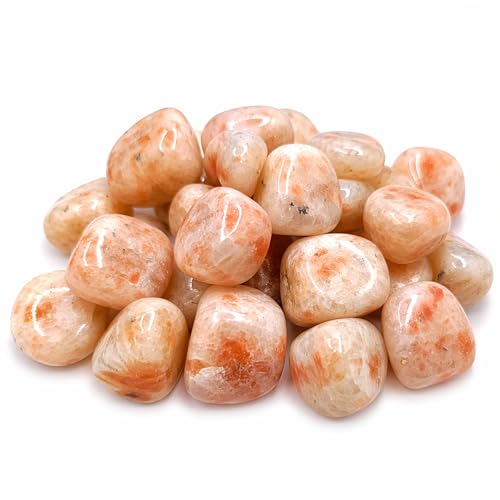 Image of Crystal Sunstone Tumble Stone | 50 gm Tumbled Gemstones | Reiki Healing Stones | Home Decor Pebbles | Aquarium Gravel | Garden & Table Decor