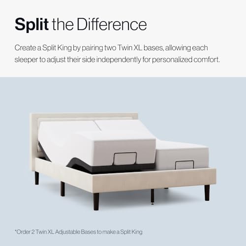 Image of Adjustable Comfort Upholstered Adjustable Bed Base 2.0 with Upgraded Motors, Massage, Wireless Remote, USB Port-Ergonomic Head and Foot Inclines, Twin XL