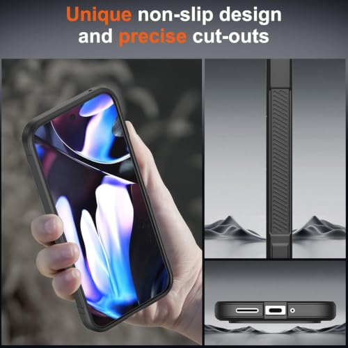Image of ShieldTech AirGuard Series Back Cover Case for Google Pixel 10 Pro XL | Microfiber Lining | Airbag Cushion Drop Protection | Silicone Cover Case | Anti Slip Grip - Black for Google Pixel 10 Pro XL