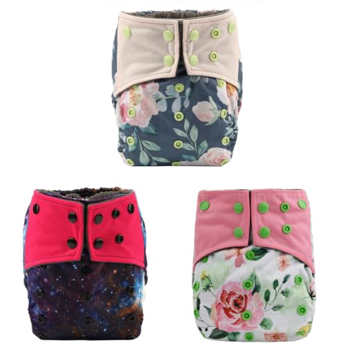 3 AIll in One Night AIO Cloth Diapers Nappy Bulit in Insert Reusable Washable for Girls (Flowers Pack) 3 AIll in One Night AIO Cloth Diapers Nappy Bulit in Insert Reusable Washable for Girls (Flowers Pack)