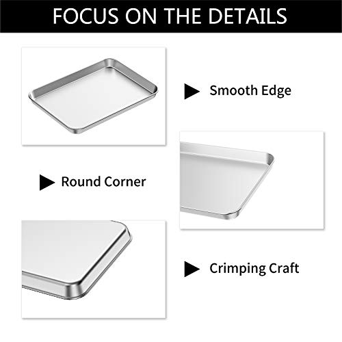 Baking Sheet Set Of 5, Bastwe 18 Inch Commercial Grade Stainless Steel Baking Pan, Professional Bakeware Oven Tray, Healthy & Non-Toxic, Rust Free & Mirror Finish, Easy Clean & Dishwasher Safe #TOP2