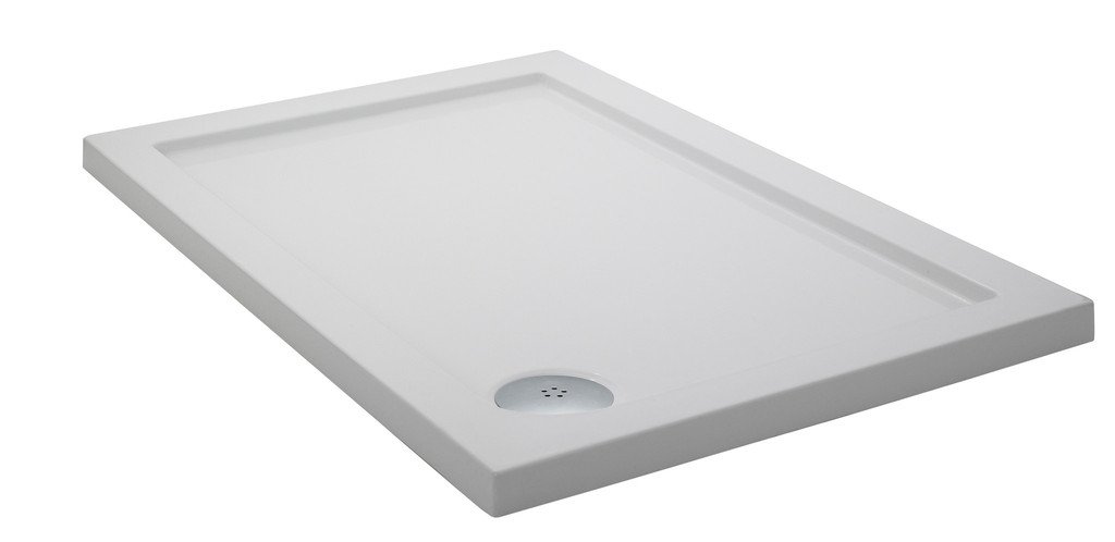 Hudson Reed Rectangular Shower Tray 1200 x 700mm White - Pearlstone Matrix Easy Fit Slimline Acrylic NTP011