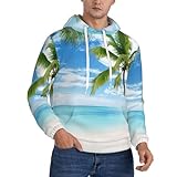 Confort ultime : le sweat à capuche Spalm Tree Over Blue Sea Ocean Seascape est fabriqué à partir de 100 % polyester, intérieur en polaire, confortable au toucher et très élastique, doux et confortable, chaud et respirant, adapté pour un port par temps froid.