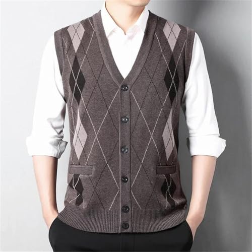 Men's V-Neck Cardigan Sweater Vest Sleeveless Knitwear Casual Spring Autumn Pullover Sweater for Layering2