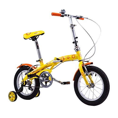 HJRBM Kinderfahrrad Jungenfahrräder Faltbares Fahrrad 14 Zoll Fahrräder Geeignet für Kinder 100-120 cm Höhe Kinder (Farbe : ORANGE, Größe : 14 Zoll) Outdoor-Sportarten Mountainbike