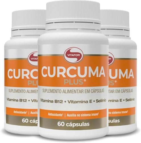 Kit 3 Cúrcuma Plus Vitafor 500mg 60 cápsulas