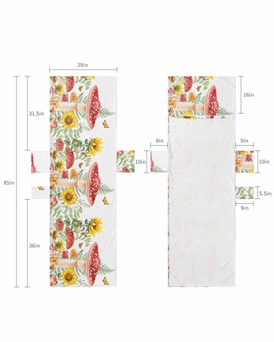 Mushrooms Beach Lounge Chair Towel Cover, Soft Chaise Lounge Towel with Side Pockets Patio Pool Chairs Cover for Beach/Pool Sunbathing 29x85 Sunflowers Summer Botanical Spring Floral