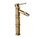 Aquafaucet Waterfall Antique Brass Finish Bathroom Vessel Sink Faucet - Bamboo Shape Design
