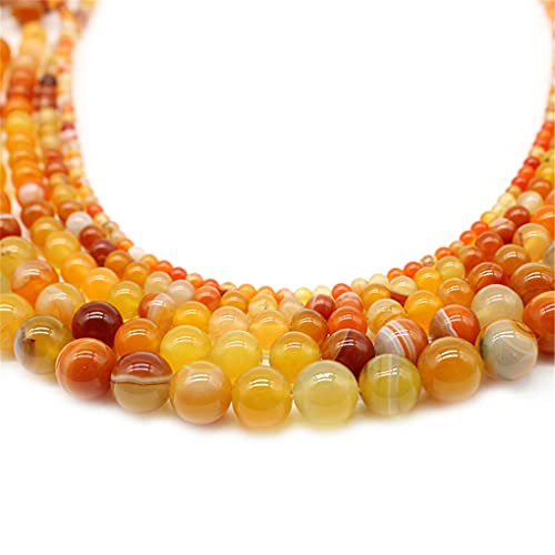 Perles d'agate rayée orange Hamthuit pour création de bijoux et bracelets DIY - 5