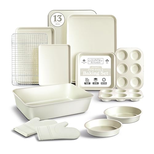Country Kitchen Nonstick Stackable Bakeware Set - Deluxe Heavy Duty,