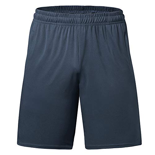 Big And Tall Shorts For Men Basketball Shorts Athletic Lightweight Dry-Fit Training Workout Shorts Zipper Pockets Navy #TOP1
