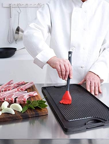 Le Creuset Enamelled Cast Iron Giant Rectangular Grill, Matte Black, 20066000000060