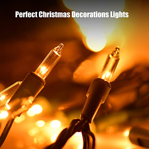 Christmas Lights Clear White 2 Pack Total 200 Count Incandescent Lights UL Certified Connectable Christmas Tree Lights with Green Wires for Indoor Outdoor Xmas, Wedding, Holiday, Home Decorations by Dirnun - Image 7