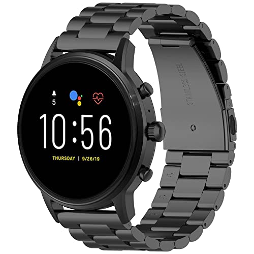 MH MOIHSING Bands Fit for Samsung Gear S3 Frontier Band/Galaxy Watch 46mm Bands/Galaxy Watch 3 Band 45mm, 22mm Solid Stainless Steel Metal Business Bracelet Straps for Samsung Smartwatch, Black