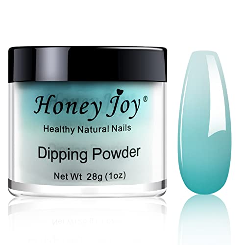 28g/Box Sky Blue and White Temperature Color Change Dip Powder Nails Dipping Nails Long-lasting Nails No UV Light Needed, (W-No.12)