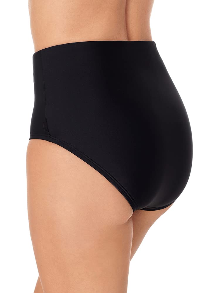 Reebok Damskie stroje kąpielowe sport moda jednolity czarny tankini pełne pokrycie dół do pływania, Czarny, 16