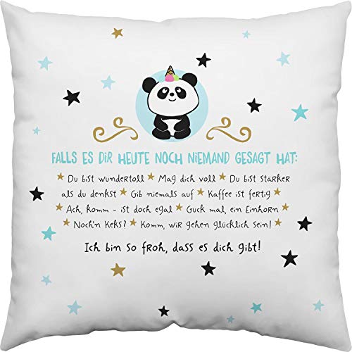 Hope und Gloria 46248 Sofakissen mit Motto Falls es dir heute noch niemand gesagt hat, Baumwolle, 40 cm x 40 cm Cover