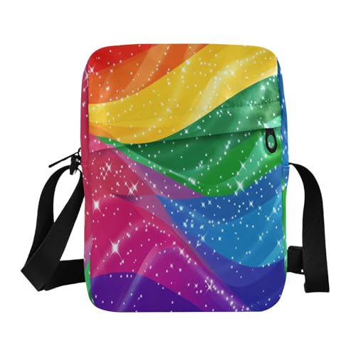 messenger bag for men cross body bag men Womens Purse Cross Body Adjustable Strap for Shopping Shopping- Pride Month A Rainbow Stripe