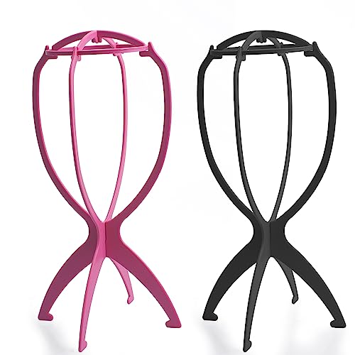 3 Pack Wig Stands for Wigs Wig Head for Long Short Wigs Portable Collapsible Wig Dryer Travel Short Hair Extensions Stands - Image 2