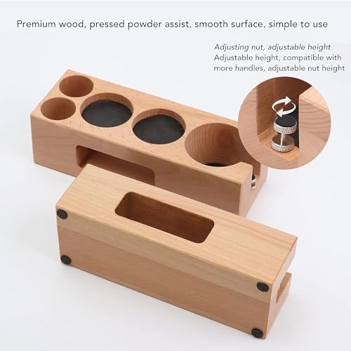Espresso Accessories Kit 5-PCS Including 54mm Wooden Portafilter Station Organizer | 54MM Coffee Distributor | 54MM Tamper Press | WDT Stirrer Needle | Coffee Mat Brush, Espresso Tools Gift - Image 4
