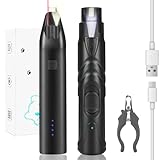 SHTALHST Pfotentrimmer für Hunde Set, Krallenschleifer für Hunde mit LED,2 Geschwindigkeiten, Krallenschere Katzen mit Laserlicht für Katzen, Leiser, Präzises Trimmen, Pfotenpflege Hund und Katze