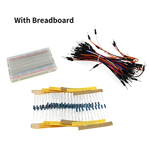Romacci Kit de caixa de seleção de componentes eletrônicos DIY com placa de ensaio Capacitores Resis