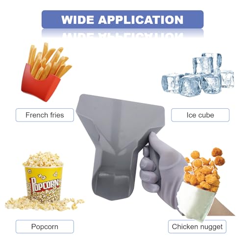 Joyangy French Fry Popcorn Scoop Scooper, Polycarbonate Popcorn Scoop, Quick Fill Tool for Chip Popcorn Bagger Bags, Multipurpose Utility Scooper for Popcorn Machine Ice Candy Snacks Desserts