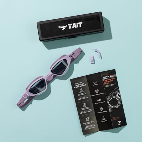Image of AquaElite Ultra Wide High Clarity Swimming Goggles for Men & Women| Lab tested by Experts | Dual Anti Fog Tech with UV Protection 400 | Polycarbonate Lens with Adjustable Silicone Strap - Purple