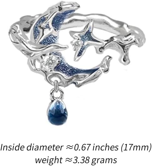Fashionable and personalized adjustable opening ring Star Moon ring Women's accessories - Image 4