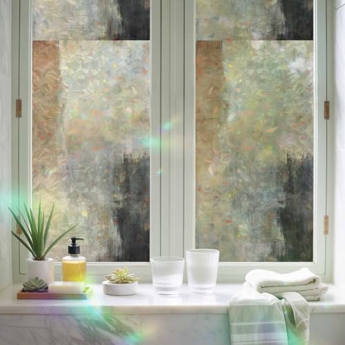 Vinilo para ventana arcoíris beige marrón 17.7 x 39.3 pulgadas miniatura 5
