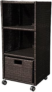 Island Retreat NU2056 Towel Wheeled Tower Shelf, Black